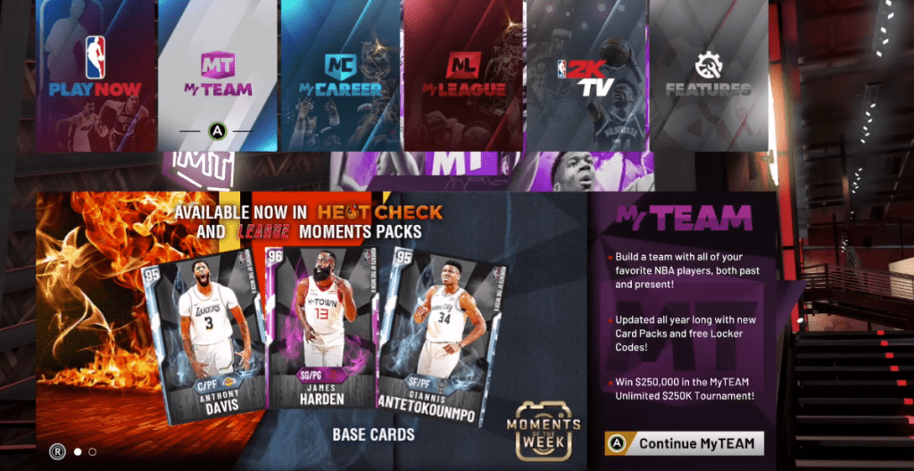 NBA 2K20 Home Screen