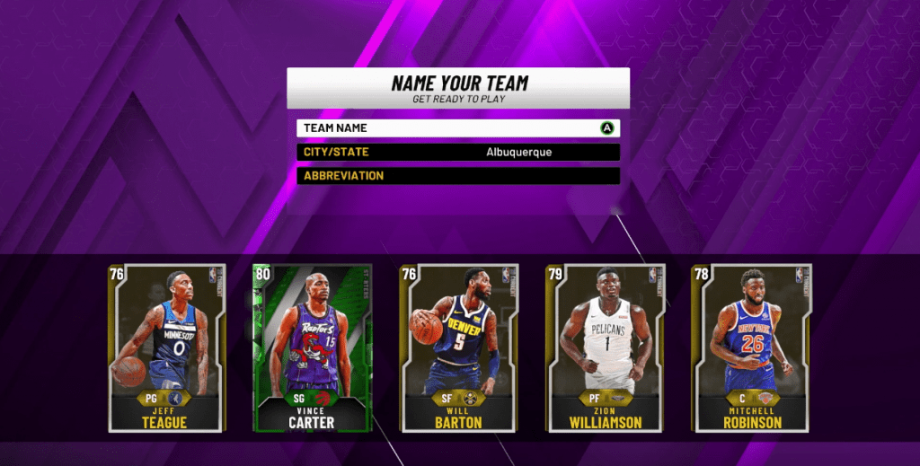 MyTeam Team Name