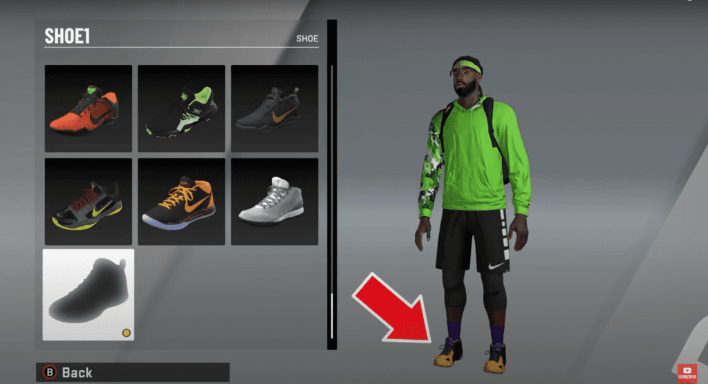 myplayer currently wearing custom shoe in NBA 2K20 