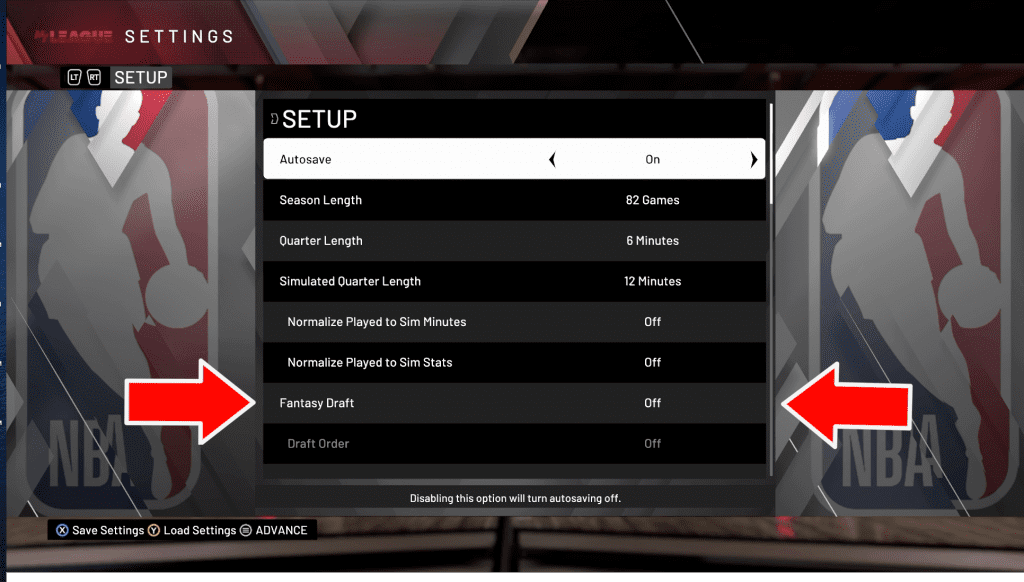 fantasy draft menu option in NBA 2K20 MyLeague