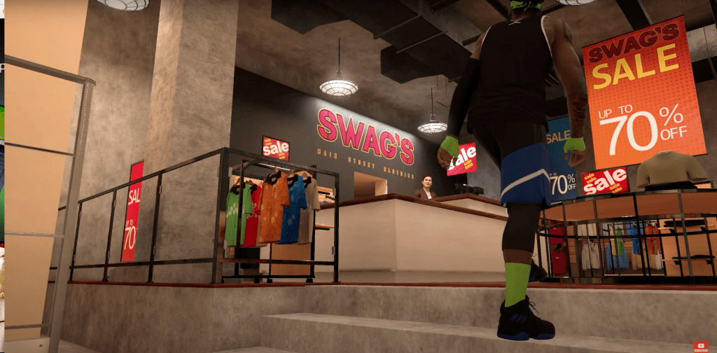 My player entering swags store to purchase dj machine in nba 2k20 mycareer