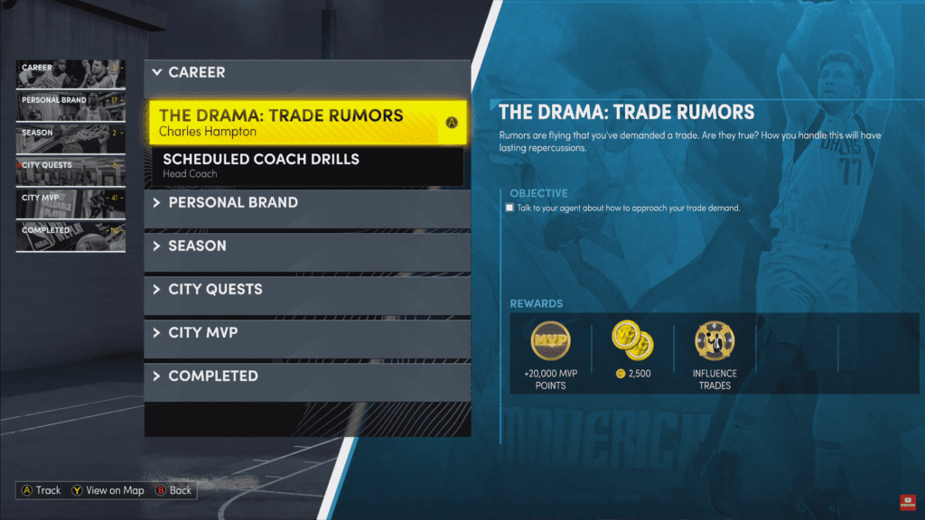 How to request a trade in nba 2k22 next gen
